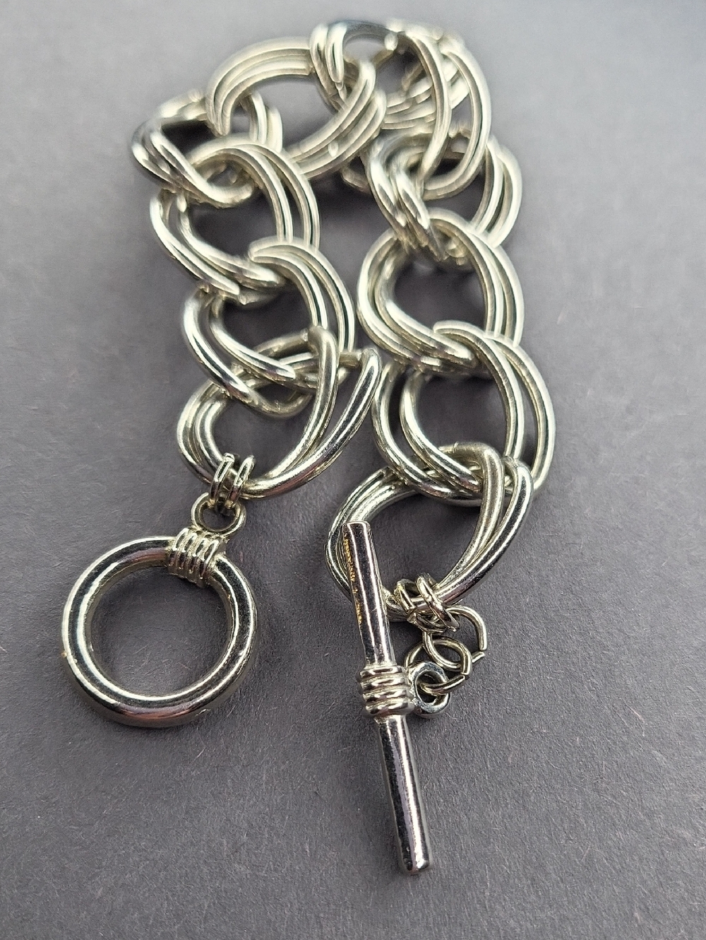 Chunky Silver Toggle Chain Bracelet